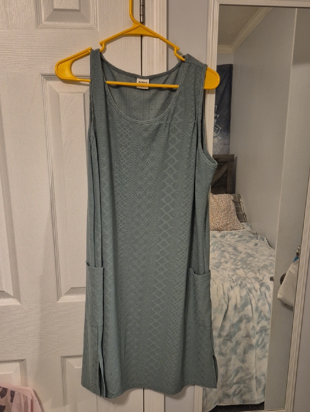 Sleeveless Pocket Knit Mini Dress in Sage